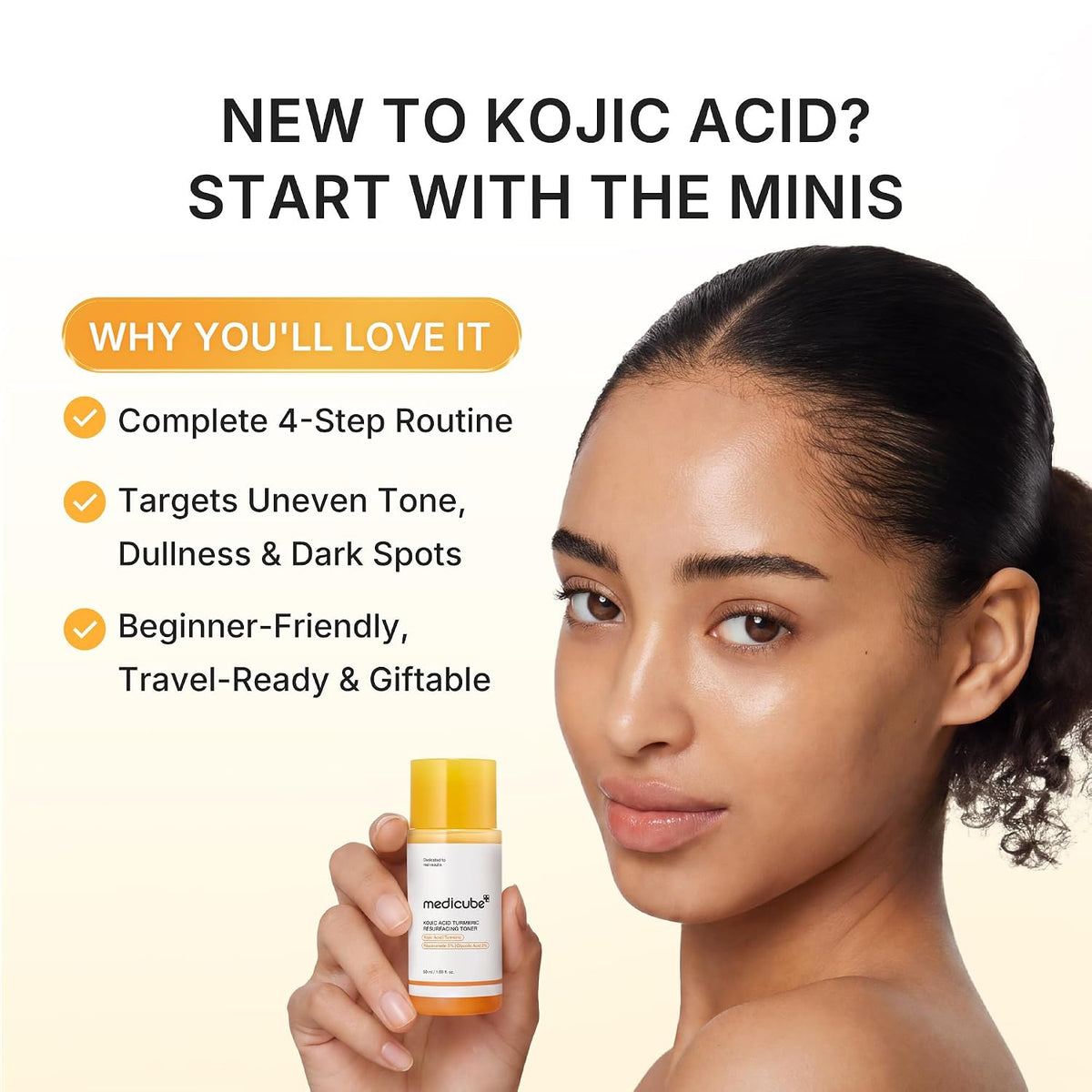 Kojic Brightening Essentials Mini Skincare Set - 4-Step Starter Kit