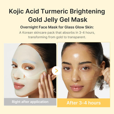 Brightening Jelly Gel Mask with Kojic Acid and Turmeric, Set of 4