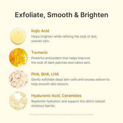 Body Peel Shot with Kojic Acid Turmeric, Brightening & Exfoliating